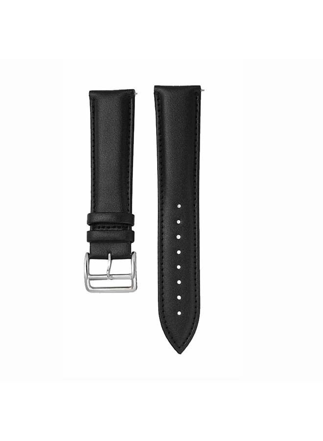 Perfii Genuine Leather Replacement Band for Samsung Galaxy Watch 3 45mm Black - Image 2