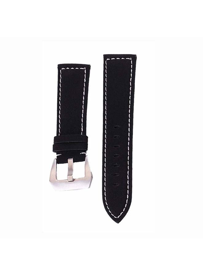 بيرفيي سوار بديل مصنوع من الجلد الطبيعي، ويستخدم لساعة سامسونج جالاكسي 3، بمقاس 45 مم. أسود - Image 2