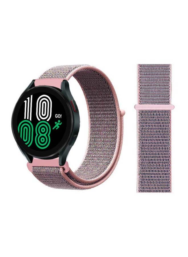 بيرفيي سوار بديل مصنوع من النايلون بتصميم لولبي، ويستخدم لساعة سامسونج جالاكسي 4، بمقاس 40/44 مم. وردي رملي - Image 1