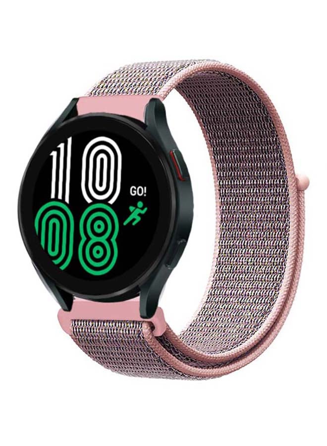 بيرفيي سوار بديل مصنوع من النايلون بتصميم لولبي، ويستخدم لساعة سامسونج جالاكسي 4، بمقاس 40/44 مم. وردي رملي - Image 2