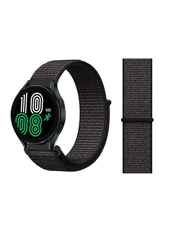 Perfii Nylon Loop Replacement Band For Samsung Galaxy Watch 4 40/44mm Black - Image 1