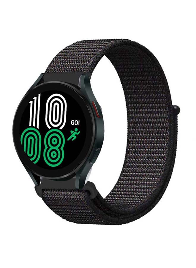 Perfii Nylon Loop Replacement Band For Samsung Galaxy Watch 4 40/44mm Black - Image 2