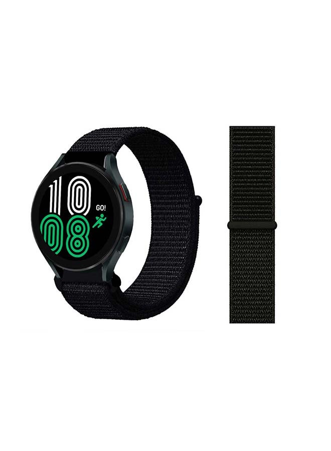 Perfii Nylon Loop Replacement Band For Samsung Galaxy Watch 4 40/44mm Dark Black - Image 1