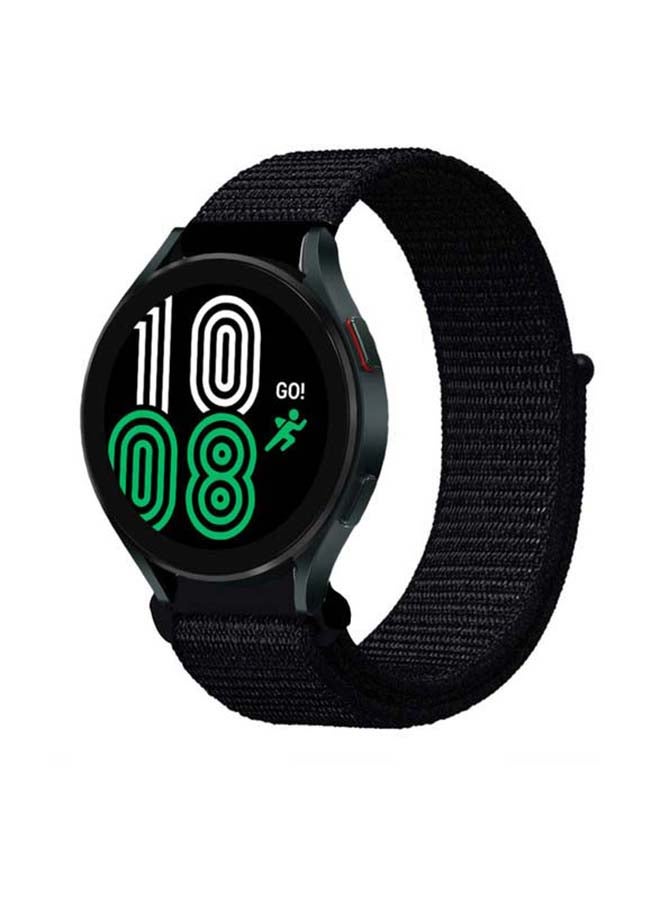 Perfii Nylon Loop Replacement Band For Samsung Galaxy Watch 4 40/44mm Dark Black - Image 2