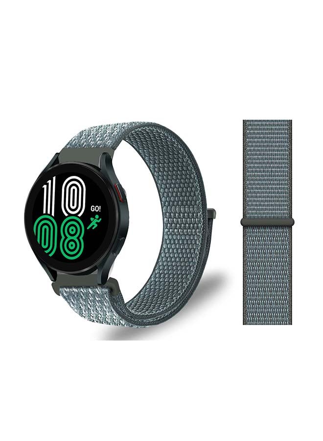 بيرفيي سوار حلقي بديل من النايلون مقاس 20 مم لساعة سامسونج جالاكسي 4 مقاس 40/44 مم رمادي - Image 1