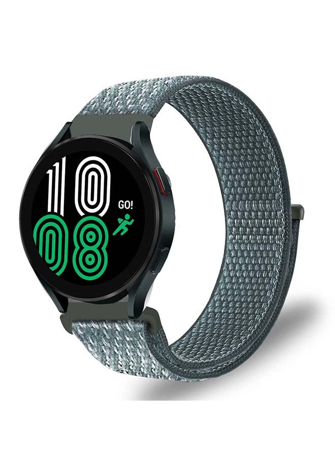 بيرفيي سوار حلقي بديل من النايلون مقاس 20 مم لساعة سامسونج جالاكسي 4 مقاس 40/44 مم رمادي - Image 2