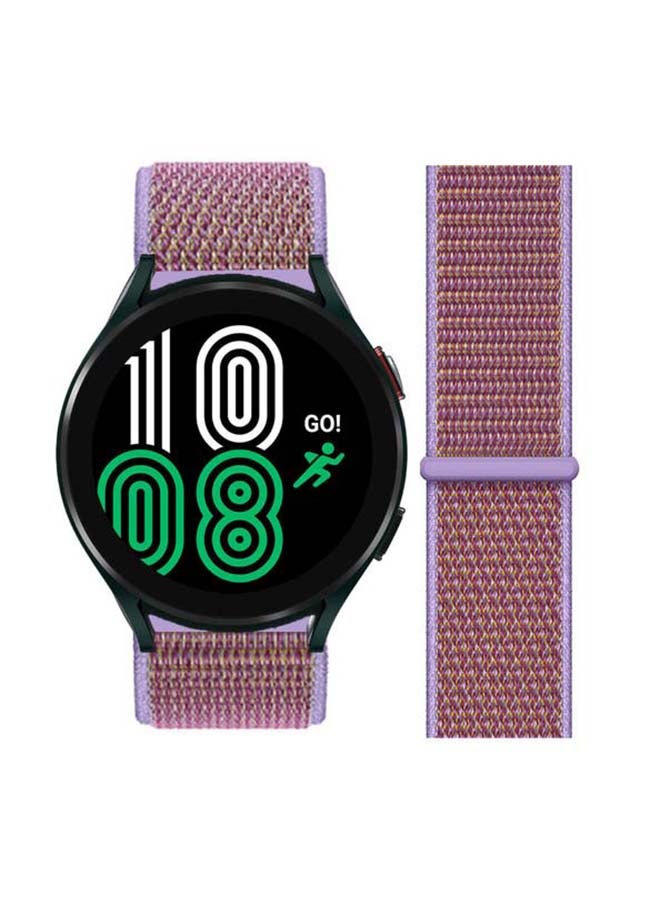 بيرفيي سوار بديل من النايلون مقاس 20 مم لساعة سامسونج جالاكسي ووتش 4 مقاس 40/44 مم ليلكي - Image 1