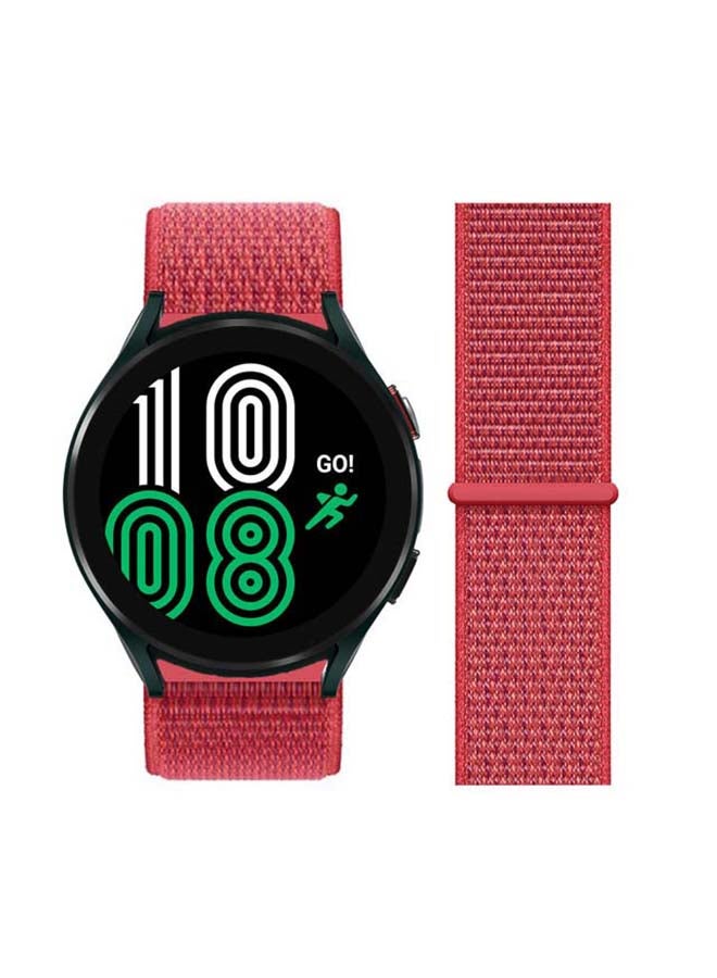 Perfii Replacement Nylon Loop Band 20mm For Samsung Galaxy Watch 4 40/44mm Red - Image 1