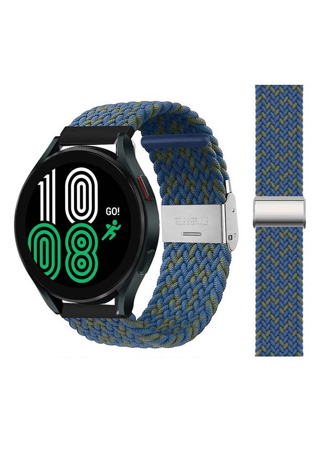 Perfii Adjustable Braided Solo Loop Band for Samsung Galaxy Watch4 40/44mm Blue - Image 1