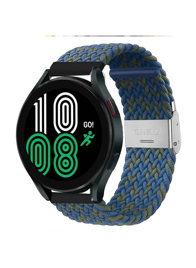 Perfii Adjustable Braided Solo Loop Band for Samsung Galaxy Watch4 40/44mm Blue - Image 2