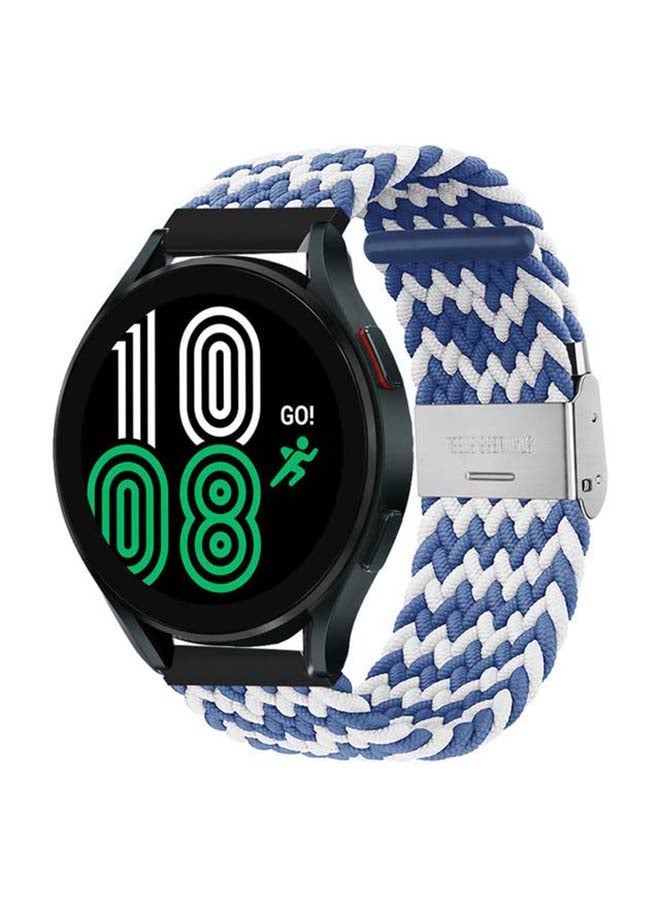 Perfii Adjustable Braided Solo Loop Band for Samsung Galaxy Watch4 40/44mm Blue - Image 2
