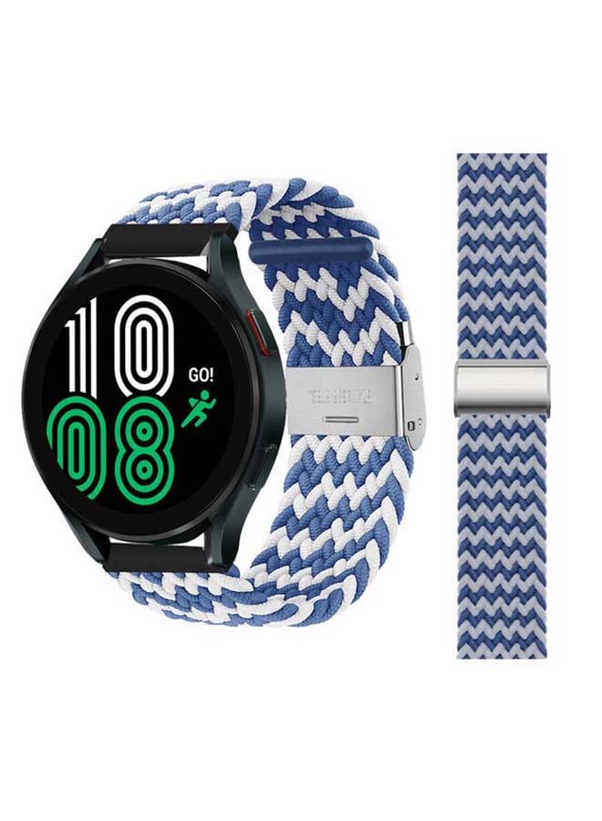 Perfii Adjustable Braided Solo Loop Band for Samsung Galaxy Watch4 40/44mm Blue - Image 1