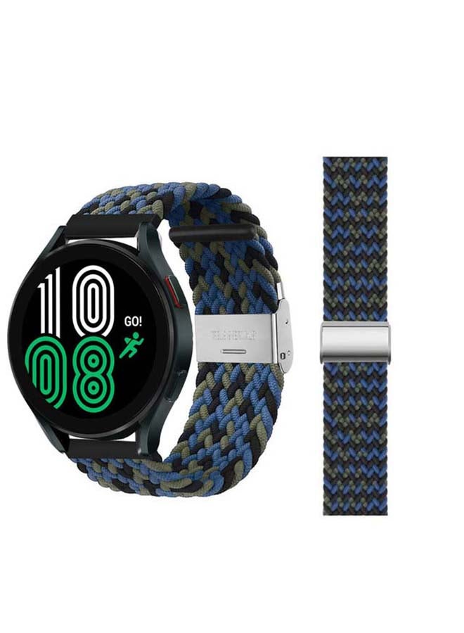 بيرفيي سوار حلقي منفرد مضفر قابل للتعديل لساعة سامسونج جالاكسي 4 قياس 40/44 مم أزرق - Image 1