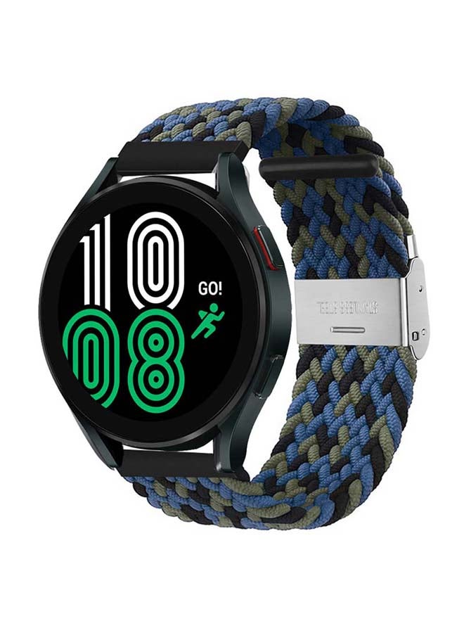 بيرفيي سوار حلقي منفرد مضفر قابل للتعديل لساعة سامسونج جالاكسي 4 قياس 40/44 مم أزرق - Image 2