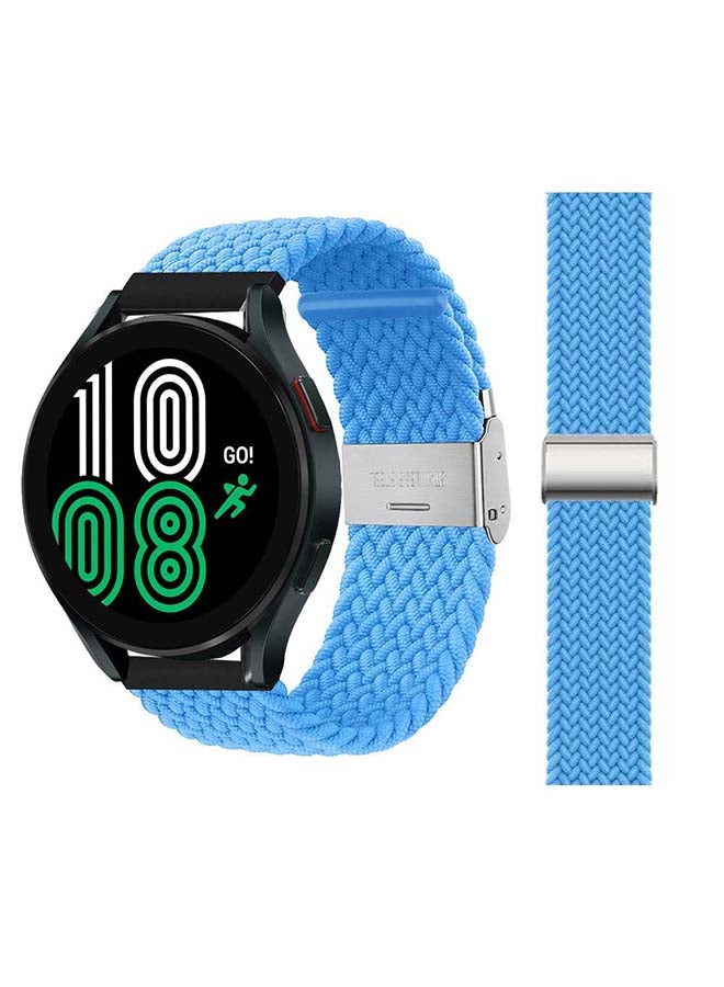 Perfii Adjustable Braided Solo Loop Band For Samsung Galaxy Watch4 40/44mm Sky Blue - Image 1