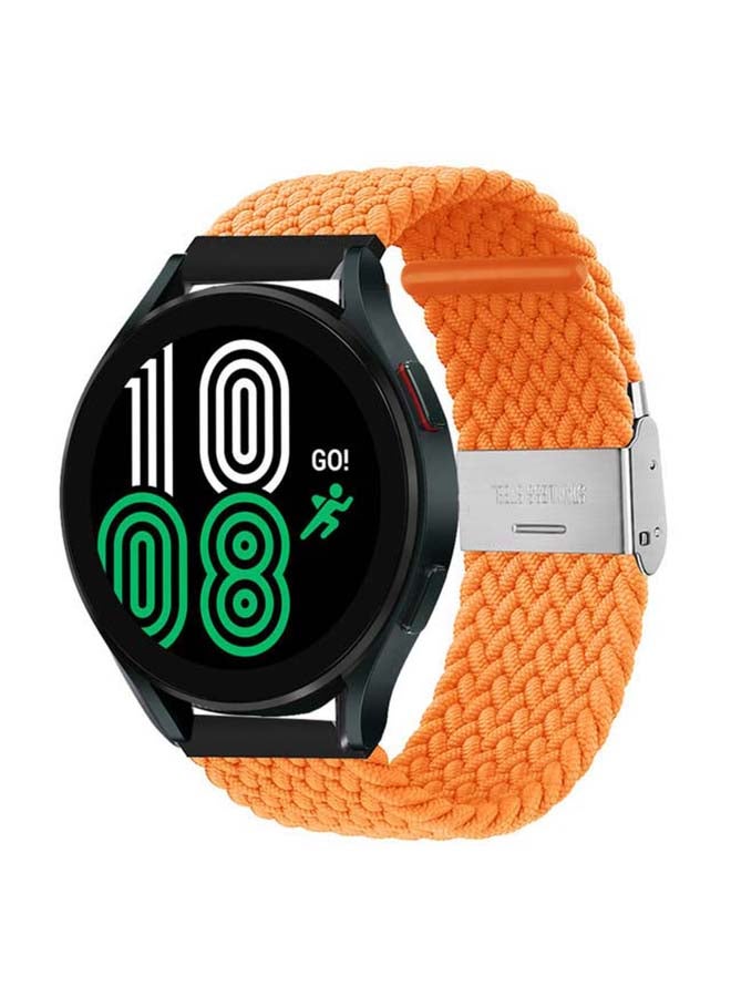 Perfii Adjustable Braided Solo Loop Band For Samsung Galaxy Watch4 40/44mm Spicy Orange - Image 2