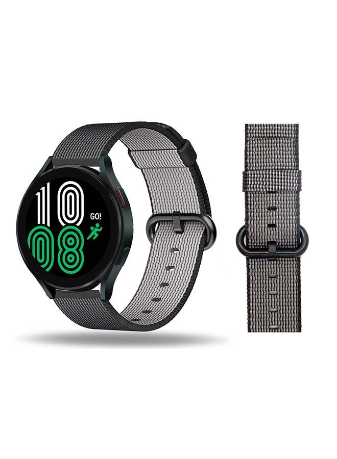 بيرفيي سوار بديل من النايلون المنسوج لساعة سامسونج جالاكسي 4 مقاس 40/44 مم أسود - Image 1