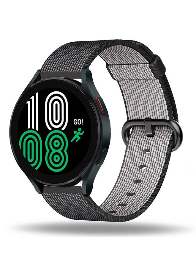 بيرفيي سوار بديل من النايلون المنسوج لساعة سامسونج جالاكسي 4 مقاس 40/44 مم أسود - Image 2