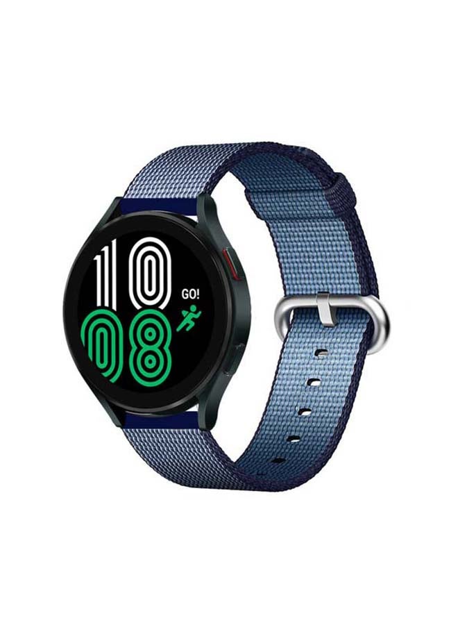 Perfii Woven Nylon Replacement Band For Samsung Galaxy Watch4 40/44mm Midnight Blue - Image 2