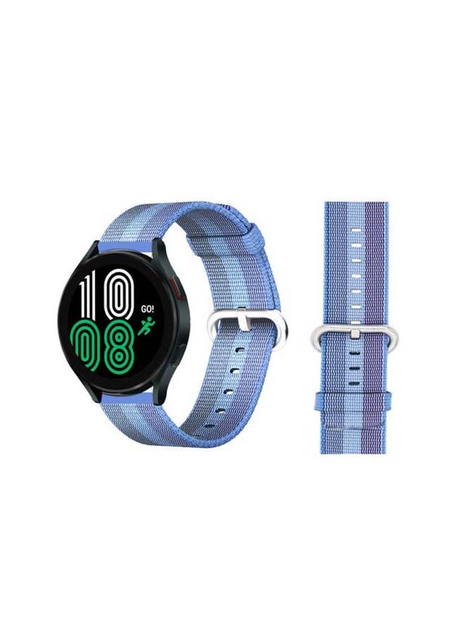 Perfii Woven Nylon Replacement Band For Samsung Galaxy Watch4 40/44mm Tahoe Blue - Image 1