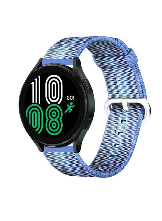 Perfii Woven Nylon Replacement Band For Samsung Galaxy Watch4 40/44mm Tahoe Blue - Image 2