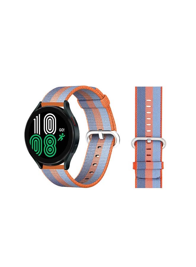 Perfii Woven Nylon Replacement Band For Samsung Galaxy Watch4 40/44mm Orange/Blue  - Image 1