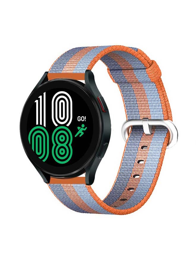 Perfii Woven Nylon Replacement Band For Samsung Galaxy Watch4 40/44mm Orange/Blue  - Image 2