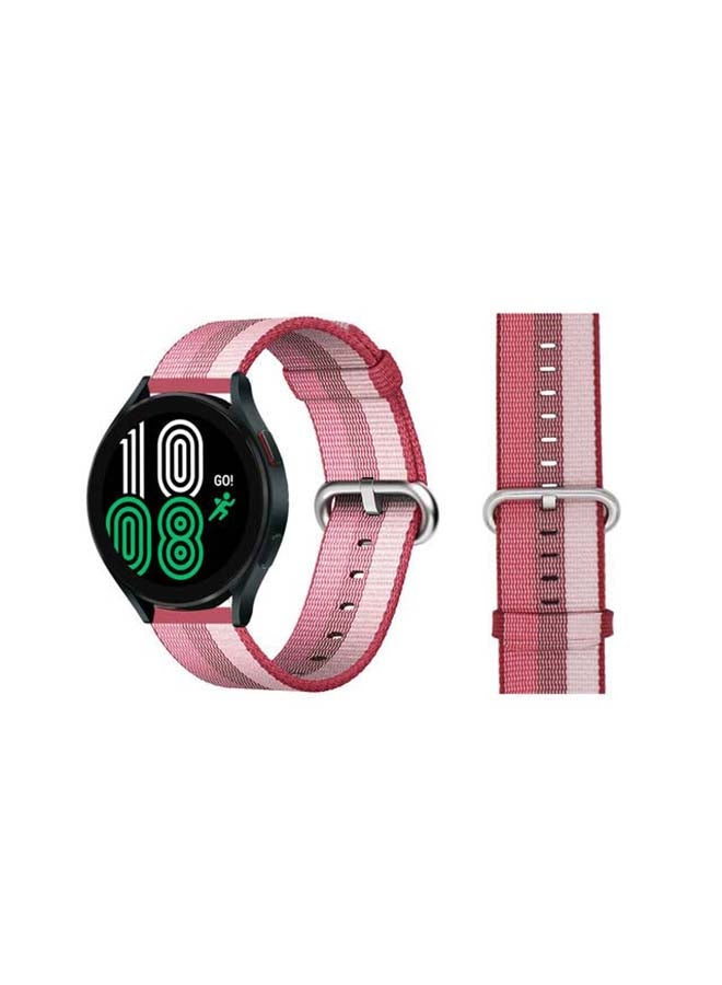 Perfii Woven Nylon Replacement Band For Samsung Galaxy Watch4 40/44mm Berry Pink - Image 1