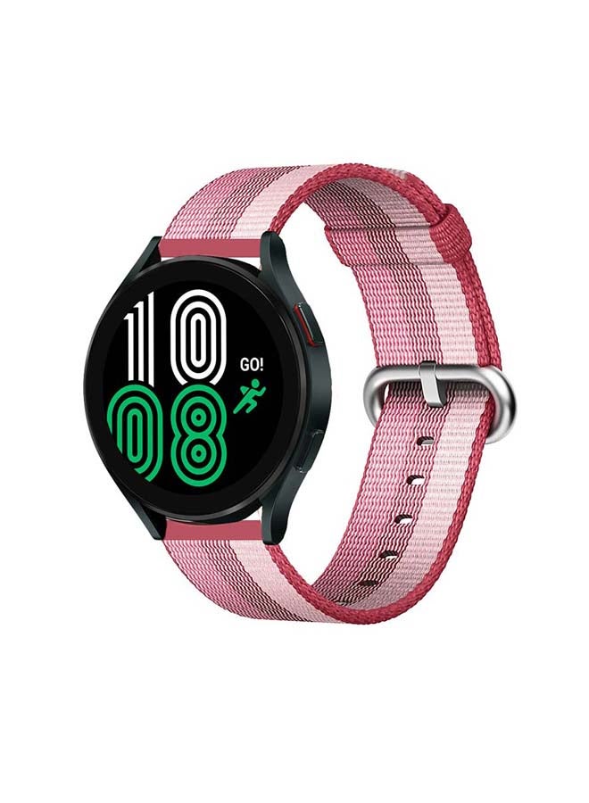 Perfii Woven Nylon Replacement Band For Samsung Galaxy Watch4 40/44mm Berry Pink - Image 2