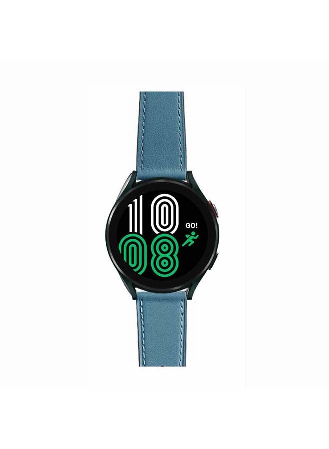 Perfii Genuine Leather Replacement Band for Samsung Galaxy Watch 4 40/44mm Blue - Image 2