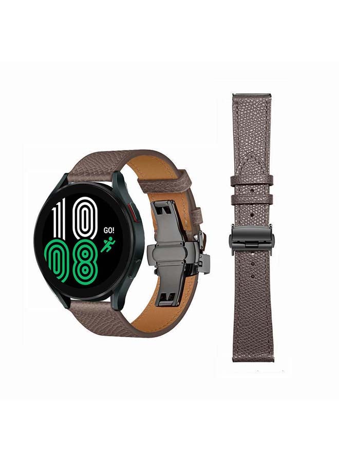 Perfii Genuine Leather Replacement Band for Samsung Galaxy Watch 4 40/44mm Grey - Image 1