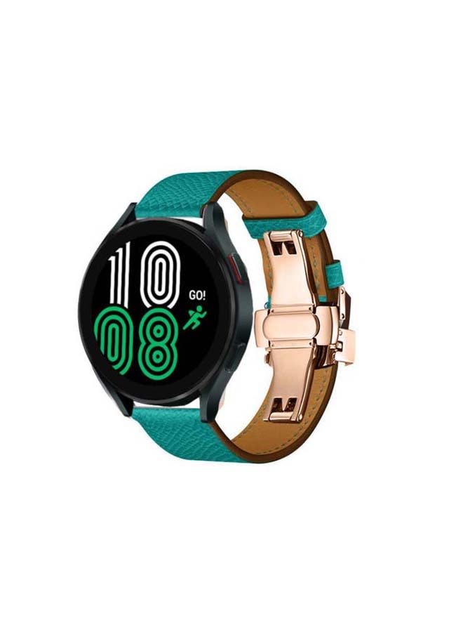 بيرفيي سوار بديل من الجلد الطبيعي لساعة سامسونج جالاكسي 4 مقاس 40/44 مم أخضر - Image 2