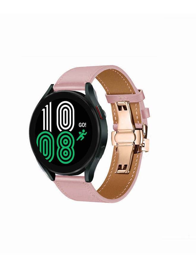 Perfii Genuine Leather Replacement Band for Samsung Galaxy Watch 4 40/44mm Pink - Image 2