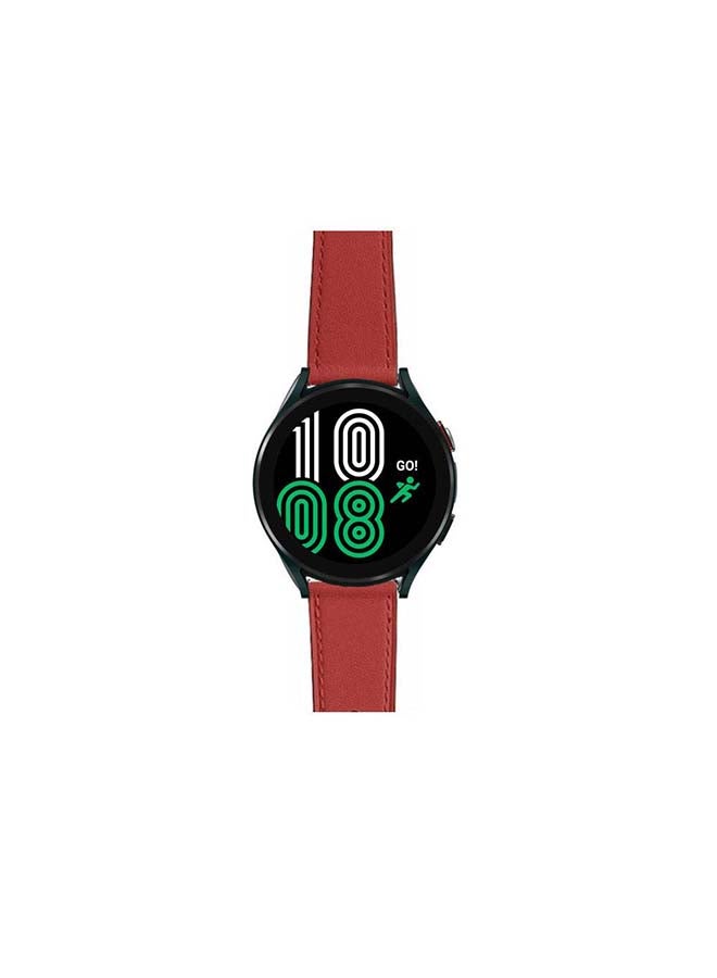 Perfii Genuine Leather Replacement Band for Samsung Galaxy Watch 4 40/44mm Camellia Red - Image 2