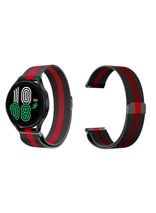 Perfii Replacement Band For Samsung Galaxy Watch 4 Black/Red - Image 1