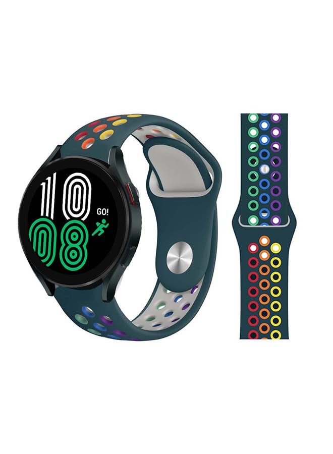 Perfii Replacement Band For Samsung Galaxy Watch 4 Midnight Turquoise Rainbow - Image 1