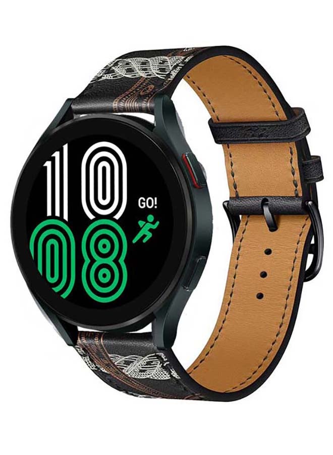 Perfii Replacement Band For Samsung Galaxy Watch4 Noir Blanc/ Black White Line - Image 2