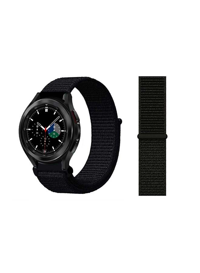 Perfii Nylon Replacement Band For Samsung Galaxy Watch4 Dark Black - Image 1