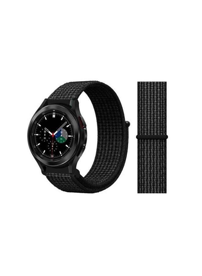 Perfii Nylon Replacement Band For Samsung Galaxy Watch4 Black/White - Image 1