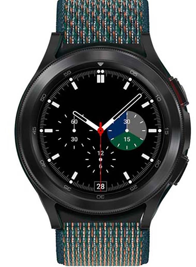 Perfii Nylon Replacement Band For Samsung Galaxy Watch4 Hyper Crimson/Neptune Green - Image 2