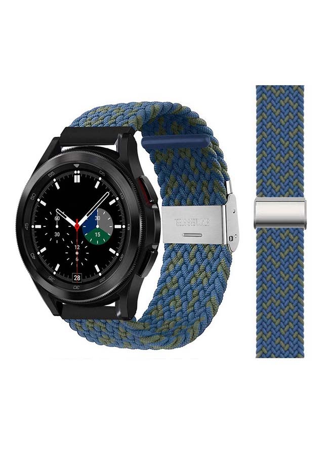 Perfii Adjustable Braided Band for Samsung Galaxy Watch4 Blue/Green - Image 1