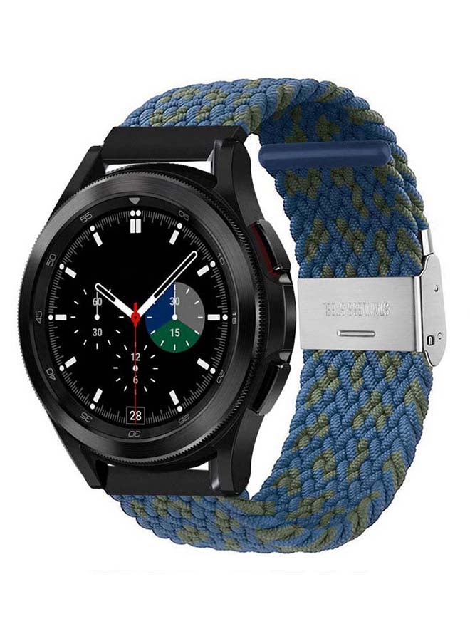 Perfii Adjustable Braided Band for Samsung Galaxy Watch4 Blue/Green - Image 2