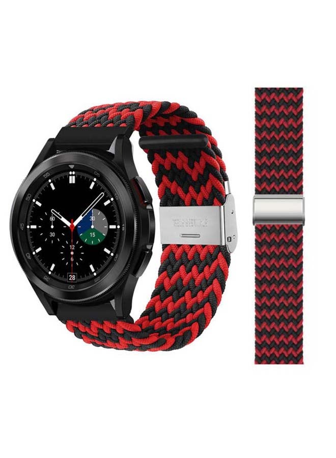 Perfii Adjustable Braided Band for Samsung Galaxy Watch4 Black/Red - Image 1