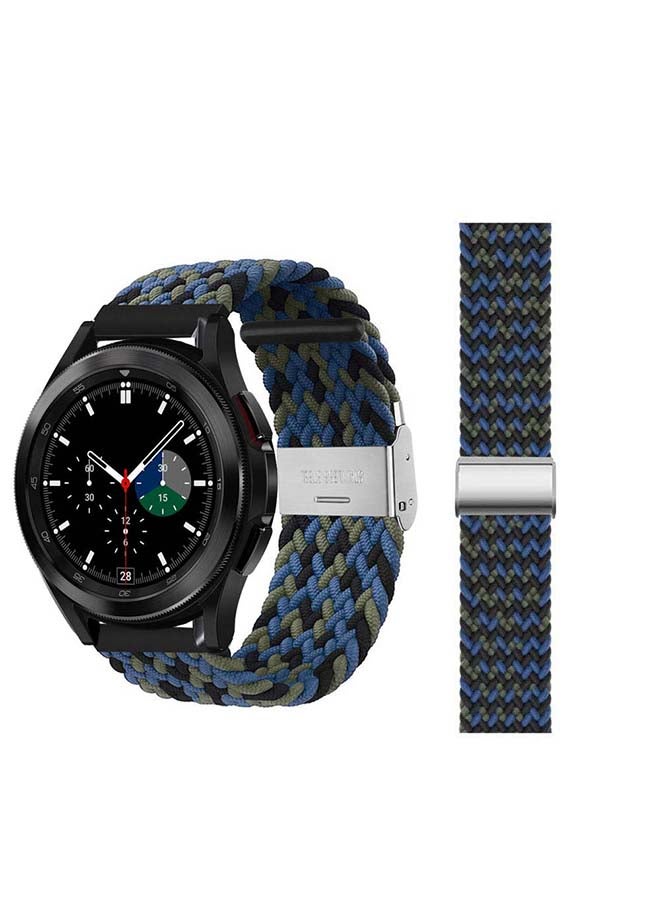 Perfii Adjustable Braided Band for Samsung Galaxy Watch4 Camouflage/Blue - Image 1