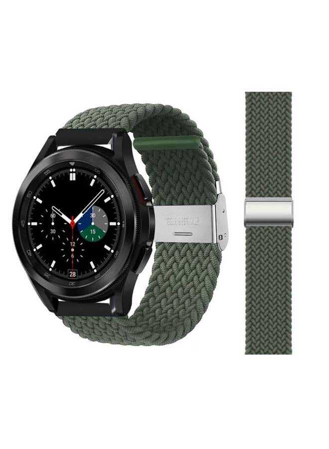 Perfii Adjustable Braided Band for Samsung Galaxy Watch4 Green Grey - Image 1