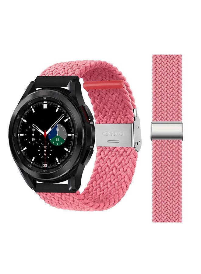 Perfii Adjustable Braided Band for Samsung Galaxy Watch4 Pink Punch - Image 1