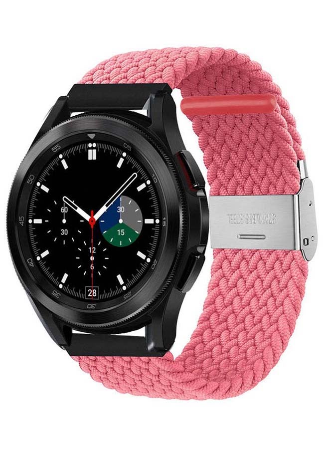 Perfii Adjustable Braided Band for Samsung Galaxy Watch4 Pink Punch - Image 2