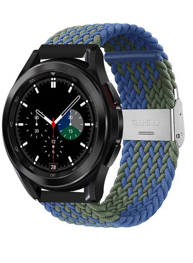Perfii Adjustable Braided Band For Samsung Galaxy Watch 4 Blue/Green - Image 2