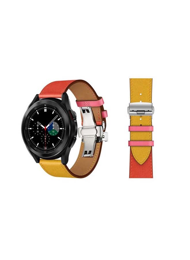 بيرفيي سوار بديل من الجلد الطبيعي لساعة سامسونج جالاكسي 4 مقاس 42/46 مم لون العنبر - Image 1