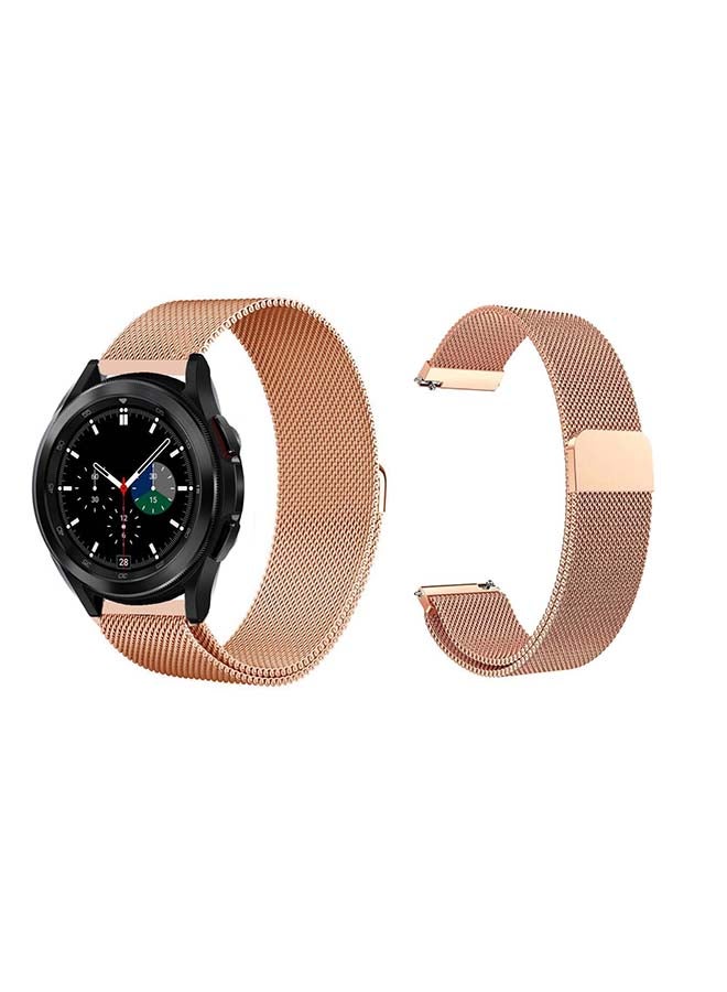 بيرفيي سوار بديل لساعة سامسونج جالاكسي 4 مقاس 42/46 مم ذهبي وردي - Image 1